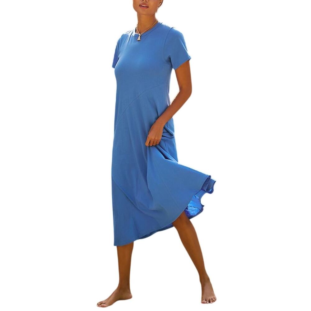Nation Ltd Organic Blue Eileen Maxi T Shirt Dress Size S